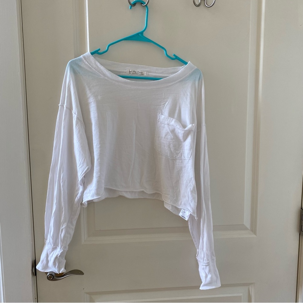 Free People Cropped Raglan Sleeve Pocket Tee